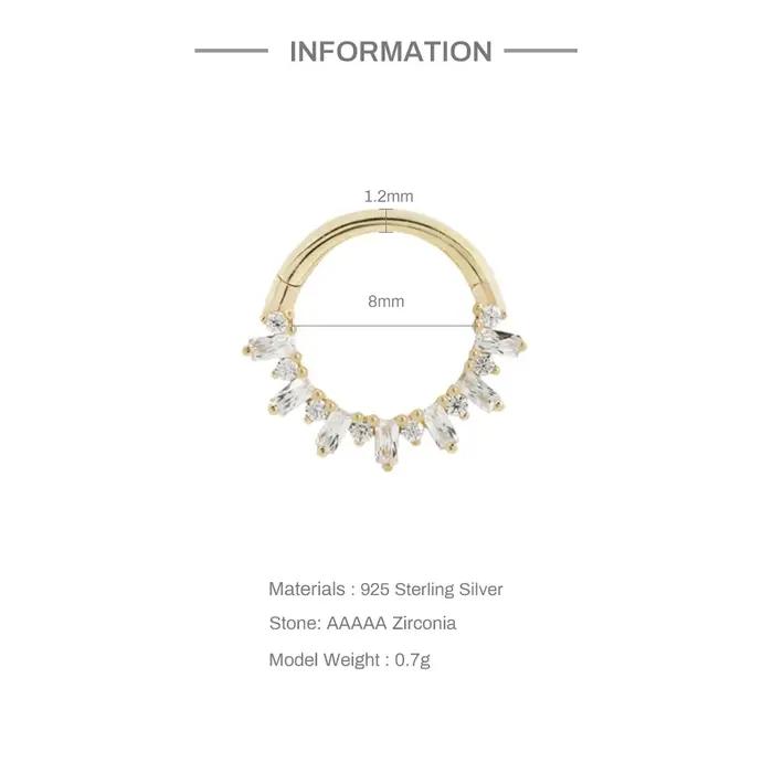 ROXI 925 argent Sterling micro incrusté zircon cubique Cartilage percé boucles d'oreilles pour femmes hommes Sexy corps nez anneau 1 pièce bijoux