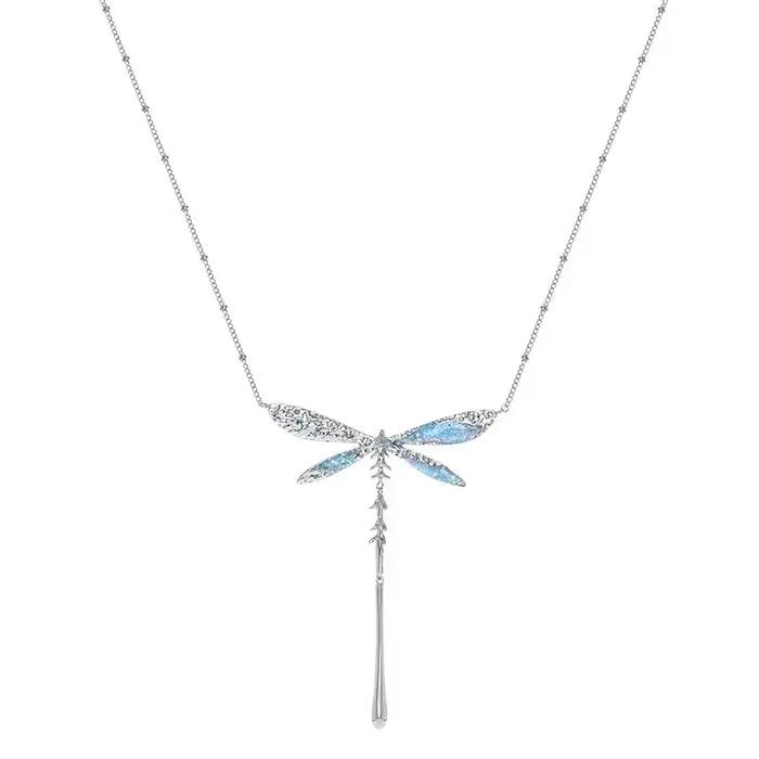 Thaya-Collier pendentif libellule pour femme, tour de cou élégant pour fille, bijoux de fête, cadeau féminin, design original, mode
