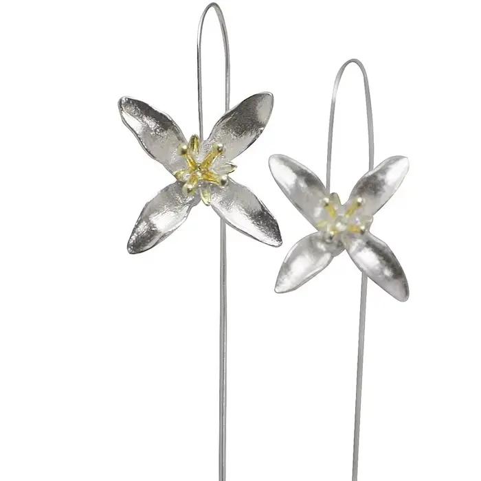 Boucles d'oreilles trèfle à quatre feuilles en argent Sterling 925, longues et élégantes pour femmes, mode Brincos Grandes, bijoux fins pendientes