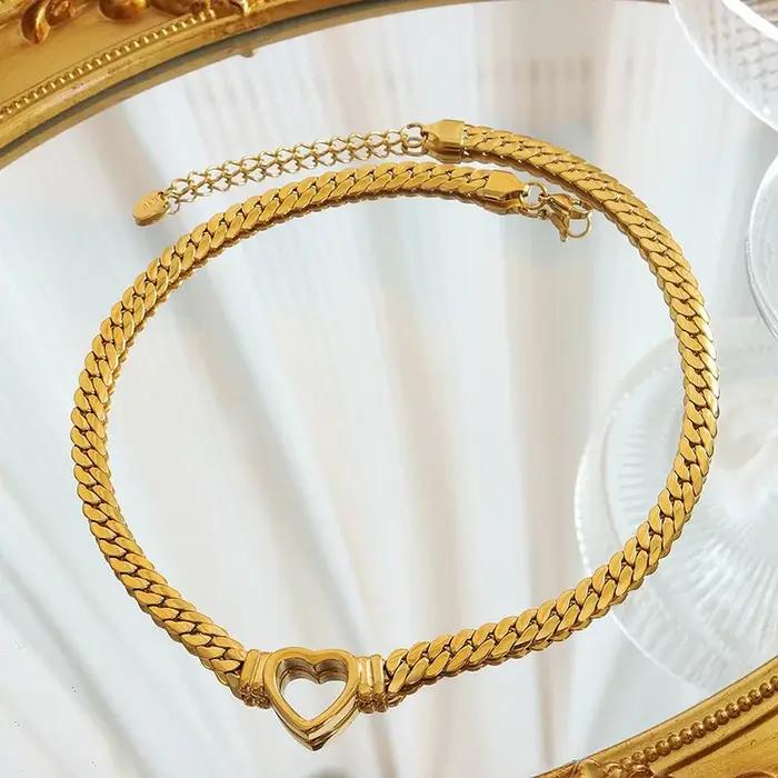 Collier en or pur 24 carats 9999 style classique en forme de cœur bijoux de luxe pour femmes occasions spéciales anniversaire avec certificat GDTC