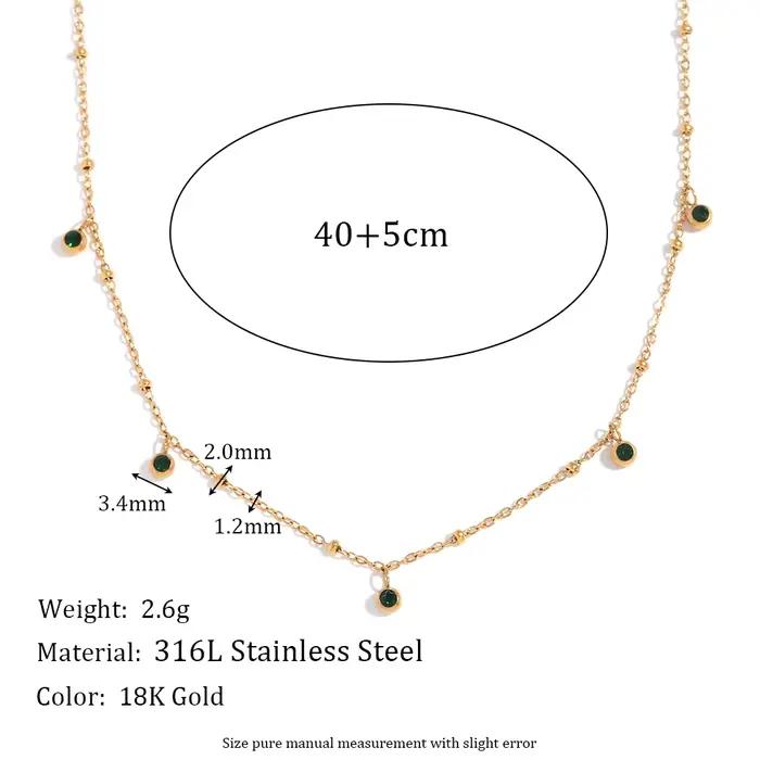 E.B.belle-Collier en acier inoxydable plaqué or 18 carats pour femme