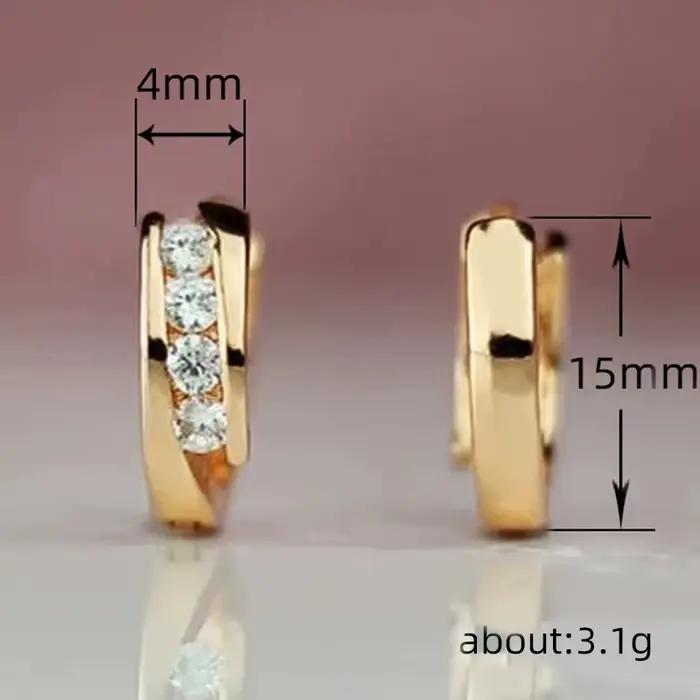 Huitan – boucles d'oreilles créoles couleur or pour femmes