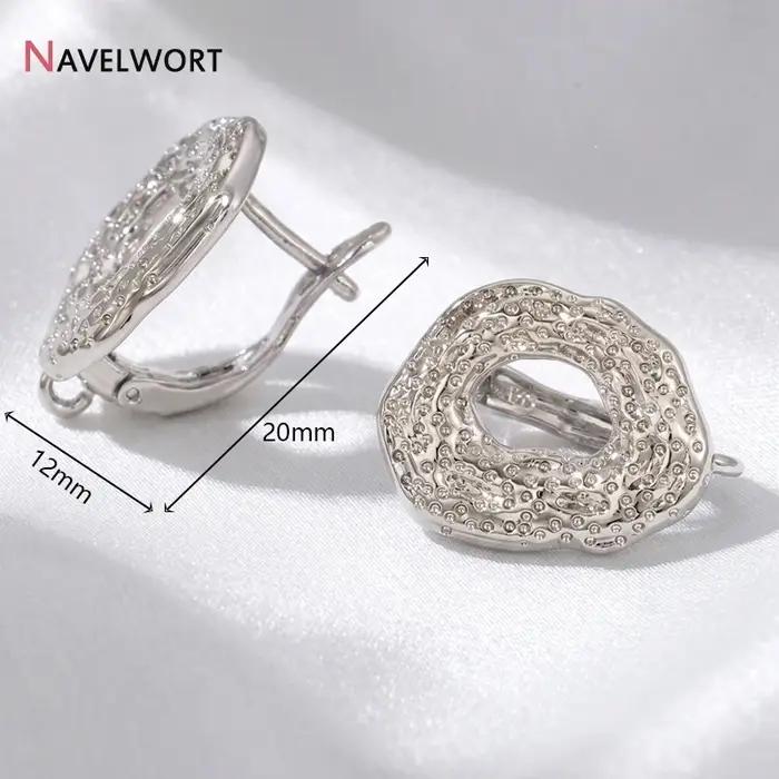 Crochets de boucles d'oreilles ovales plaqués or 18 carats en laiton, fermoirs creux hypoallergéniques, matériaux de fabrication de bijoux DIY