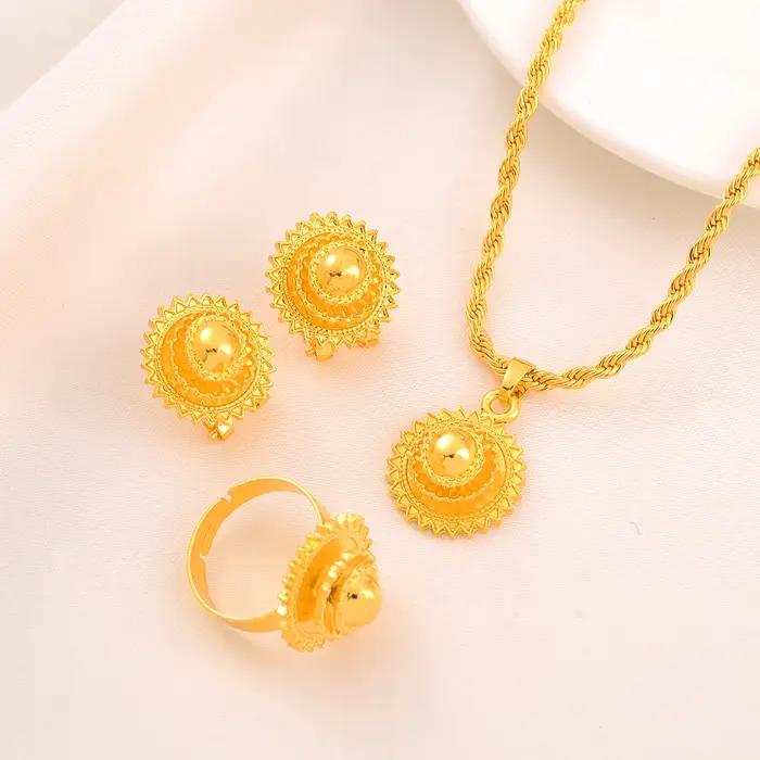 Bijoux érythréens et éthiopiens pour femmes colliers boucles d'oreilles pendentif raq chaîne de sauna cadeau traditionnel africain