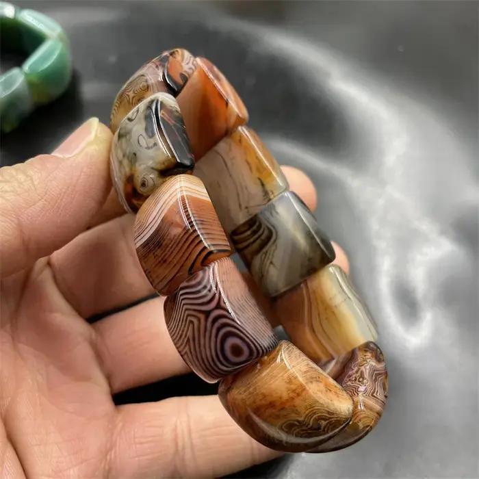 Bracelet en agate verte pour hommes et femmes de Madagascar Sardonyx