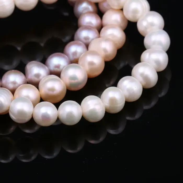 Bracelet de Perles d'Eau Douce pour Femme, Nouveaux Bijoux Fins, Cadeaux, 7-8mm
