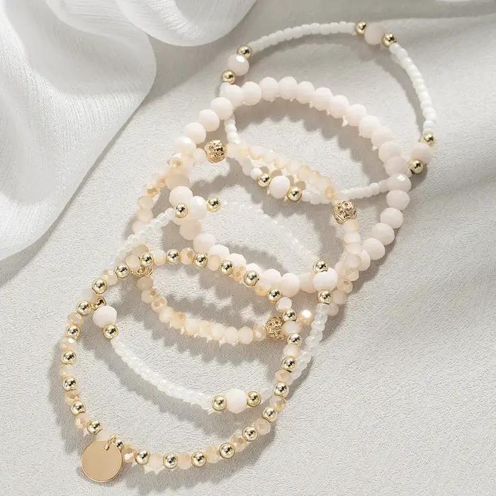 Ensemble de bracelets en perles de résine pour femmes
