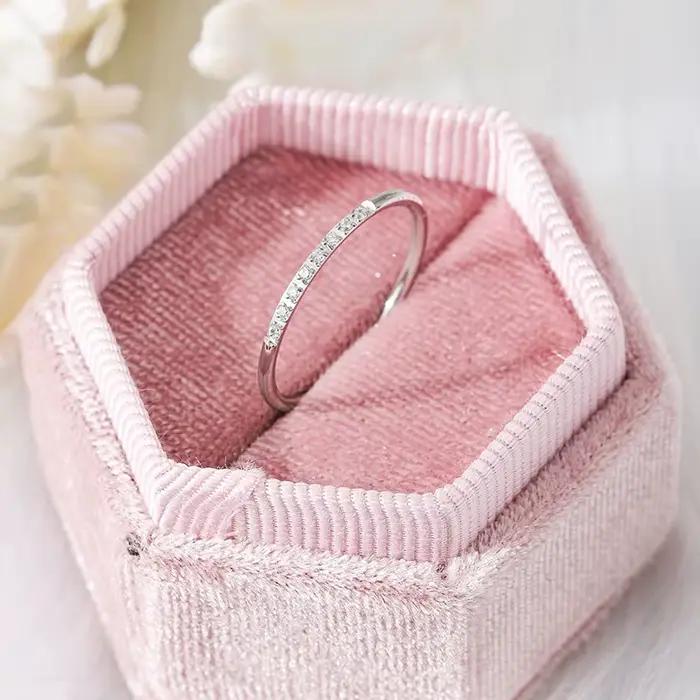 Bague CZ fine de 1mm