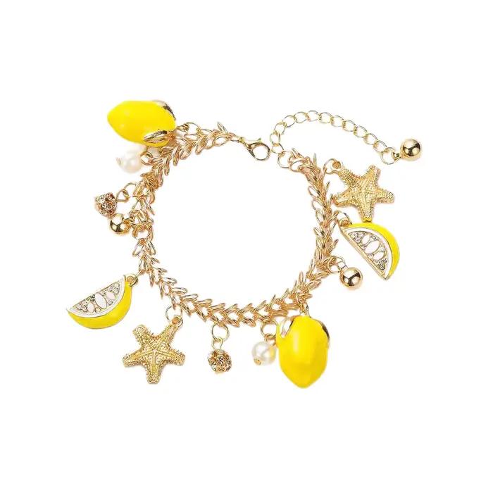Bracelet pendentif citron vert pour femme, léger et confortable, idéal pour le quotidien, printemps-été