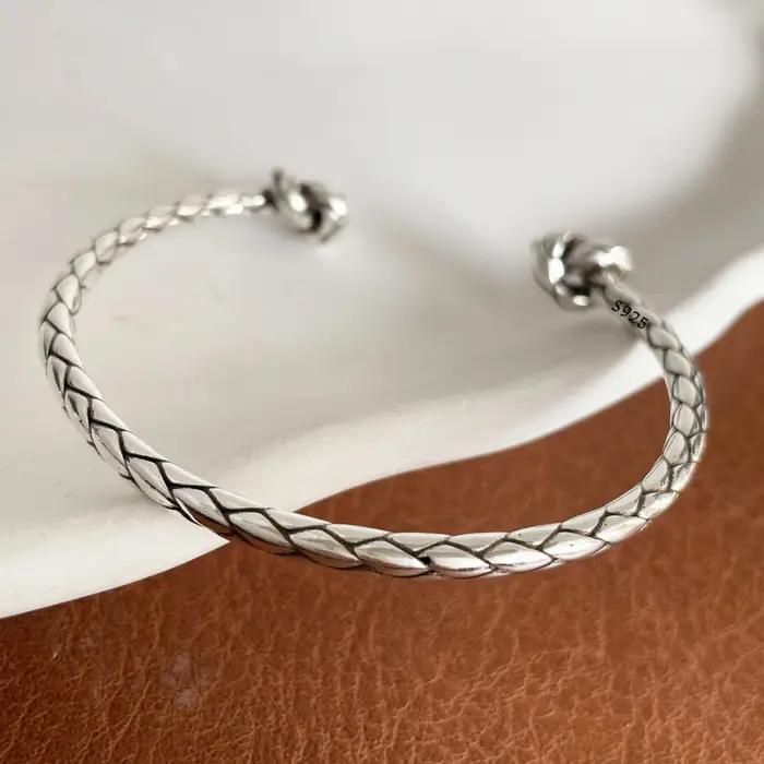 Bracelet en métal 100% argent Sterling 925 massif pour femmes