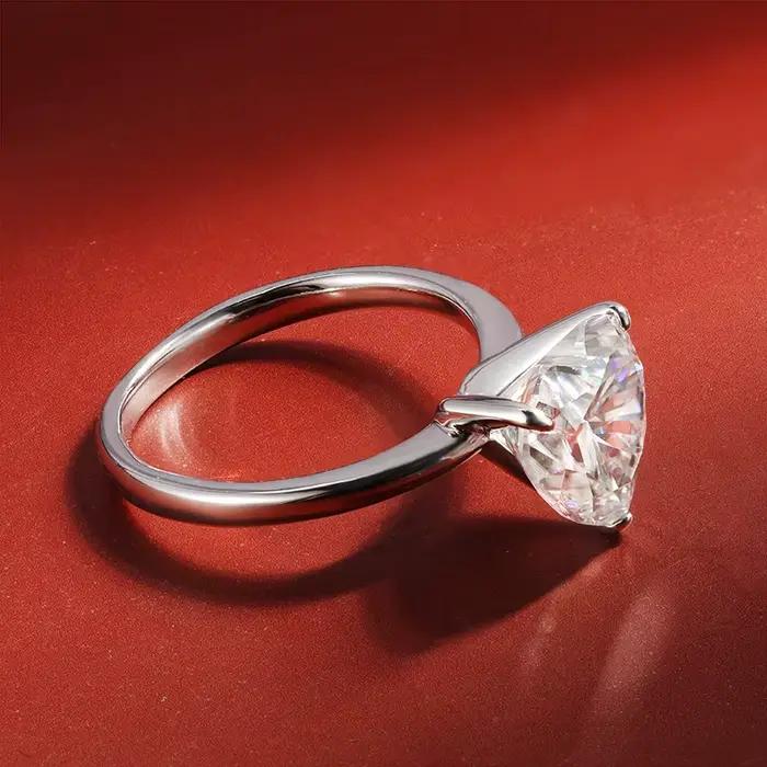 Bague en argent sterling S925 avec zircon/moissanite Halaile 4CT 5A