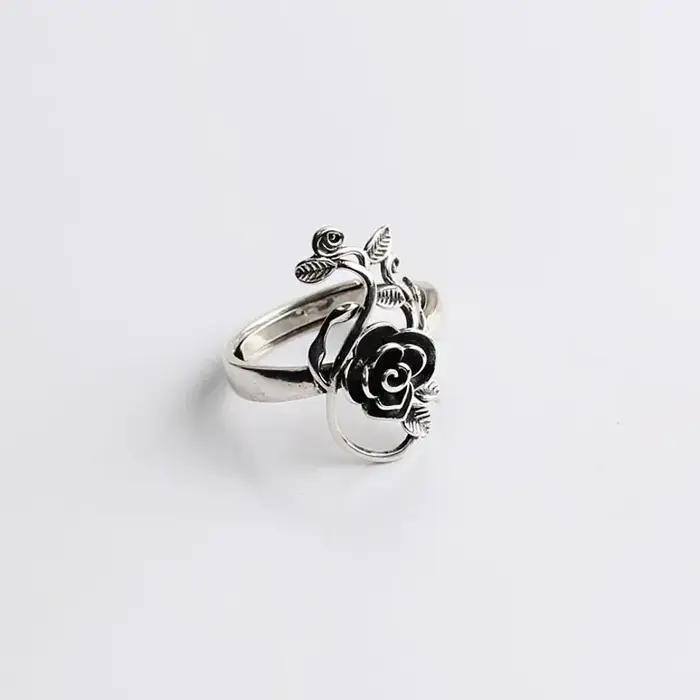 Bague florale vintage Anenjery pour femmes, bague de cocktail réglable, bijou élégant pour soirées, mariages et anniversaires