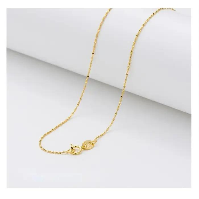 1mm mince 925 en argent Sterling couleur or ciel étoile lien chaîne Collier pour femmes filles bijoux Collares Kolye