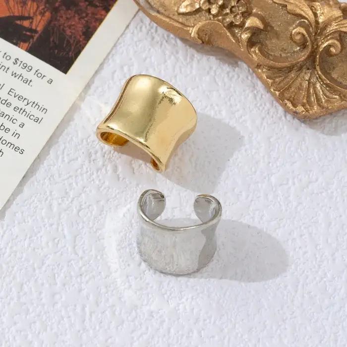 Boucles d'oreilles rétro sans perçage pour femmes classiques en forme de C or plaqué argent mode fille usage quotidien bijoux cadeaux