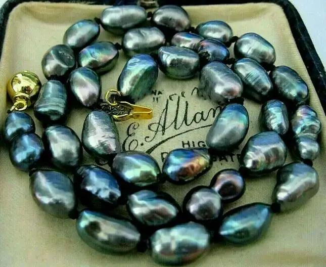 Authentique collier de perles noires de Tahiti d'eau douce baroques naturelles