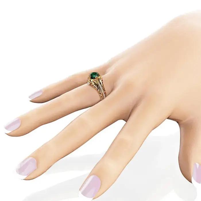 Bague en or 14K sertie d'émeraude naturelle pour femmes occasions spéciales engagement anniversaire mariage fiançailles