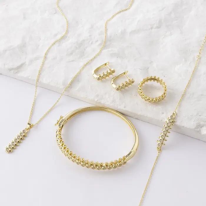 LUIZADA Maroc tendance couleur or ensemble de bijoux pour fête Design boucles d'oreilles et pendenti
