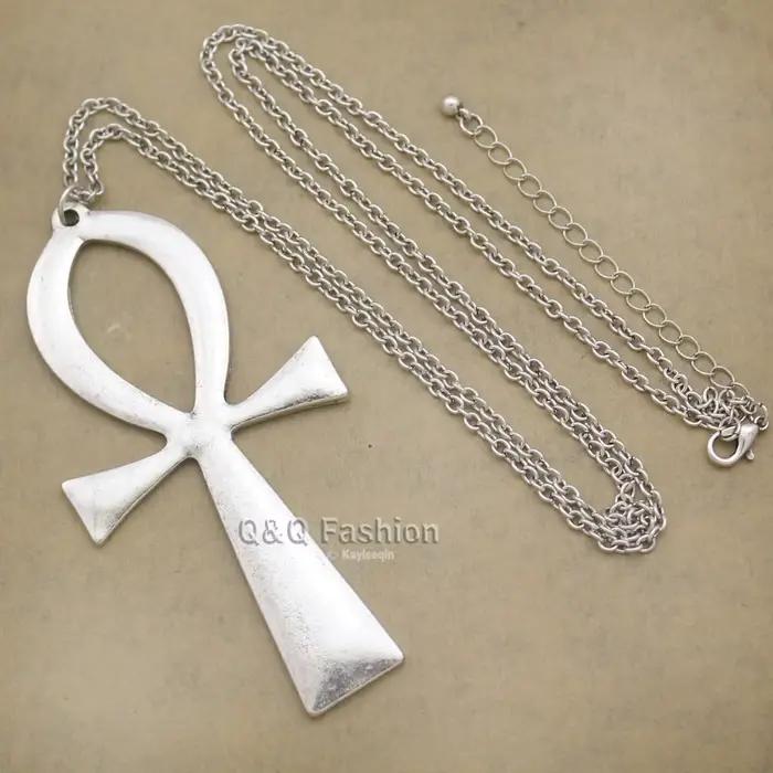 RechicGu-Long collier ras du cou avec pendentif croix Ankh