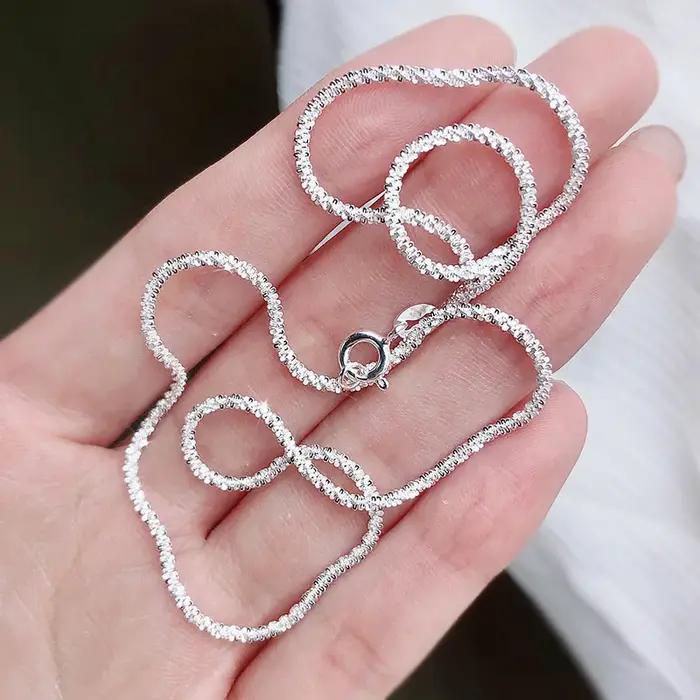 Collier en Argent Sterling S925 Cercle Scintillant Haute Qualité Accessoire Mode pour Femmes Occasions Spéciales