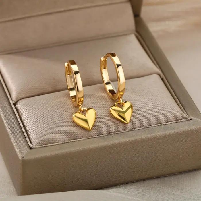 Boucles d'oreilles en acier inoxydable plaqué or pour femmes élégantes et résistantes occasions spéciales femmes occasions spéciales