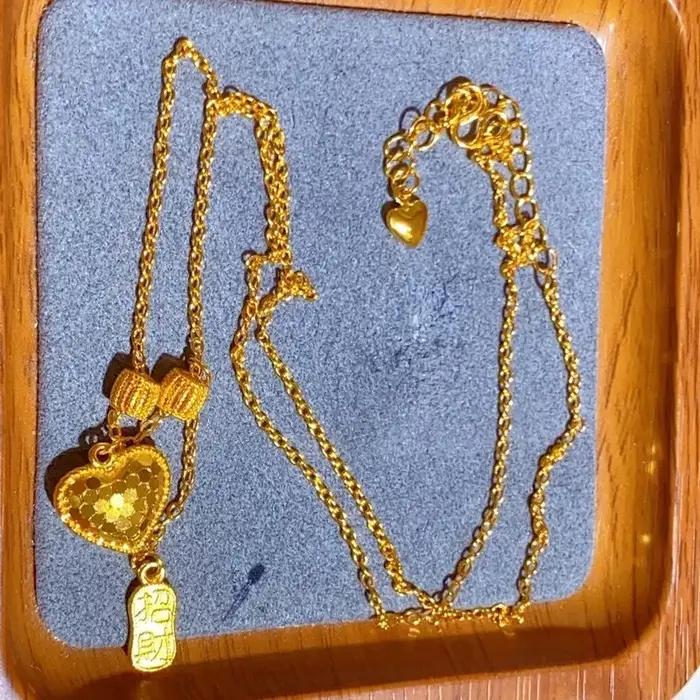 Collier pendentif en forme de cœur en or 18 carats pour femmes