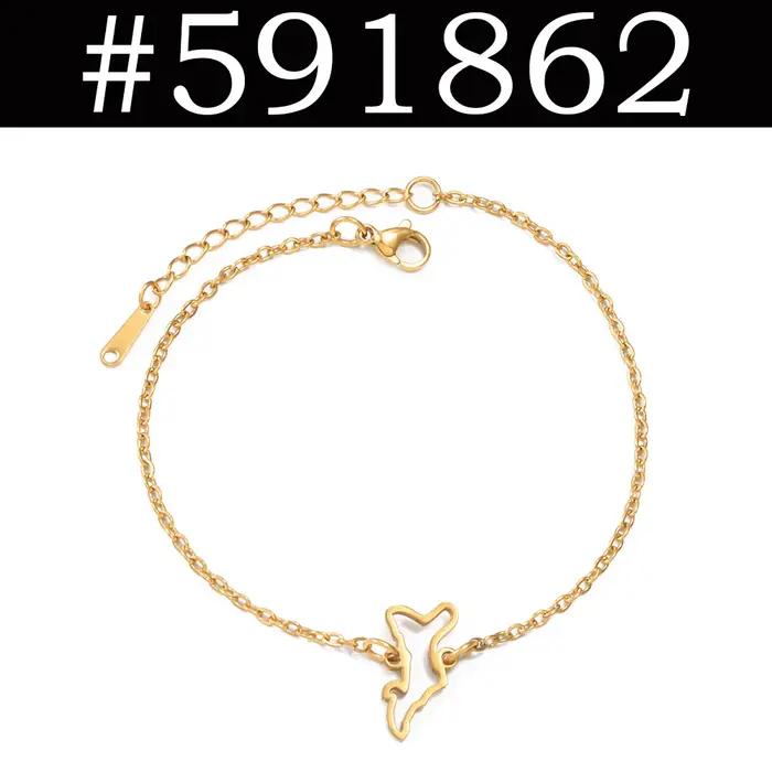 Bracelets Seychelles pour femme, 1 pièce, avec carte de Mahé et coquille de coco, bijoux en acier inoxydable # 591762