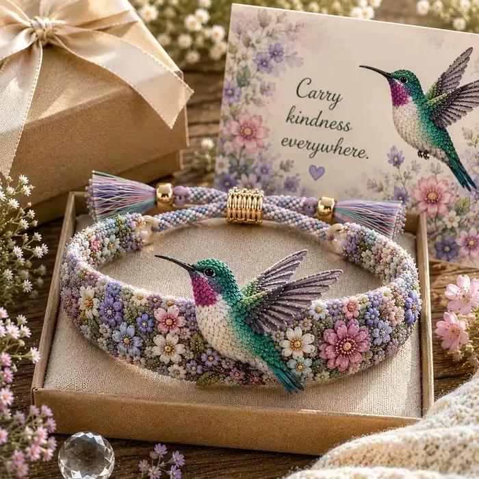 Bracelet tressé ajustable avec broderie bohème