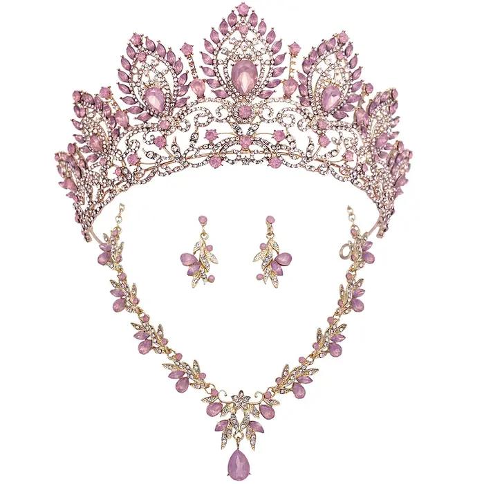 Ensemble de bijoux de mariée rose opale