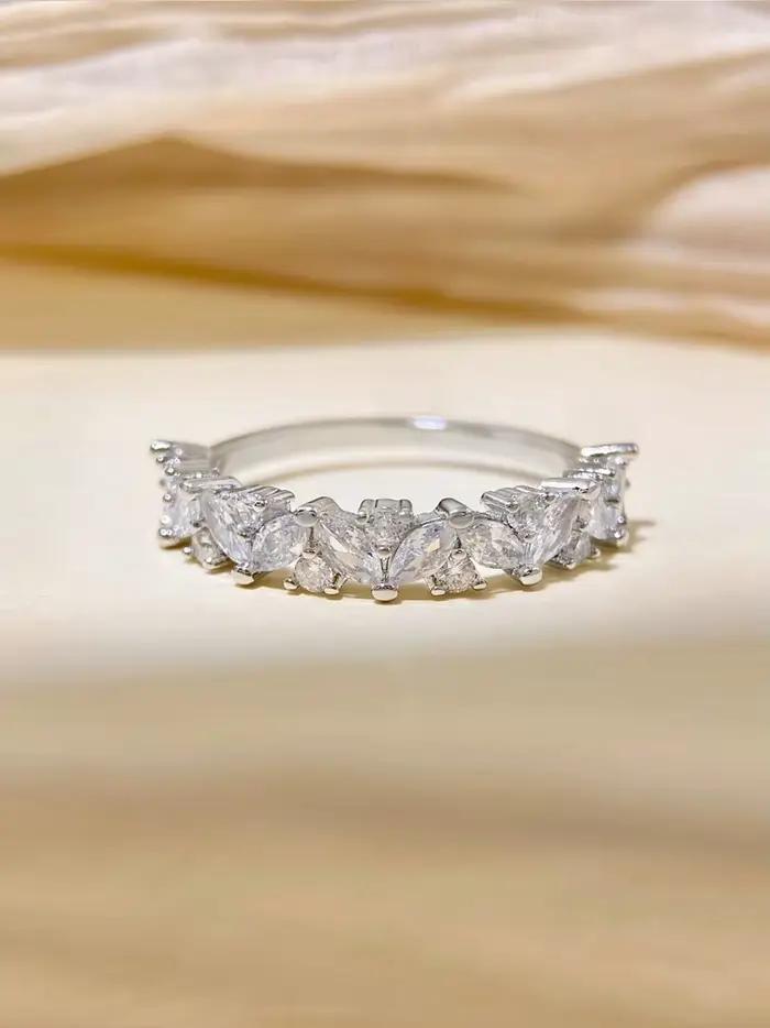 Bague brillante en argent Sterling 925 pour femmes