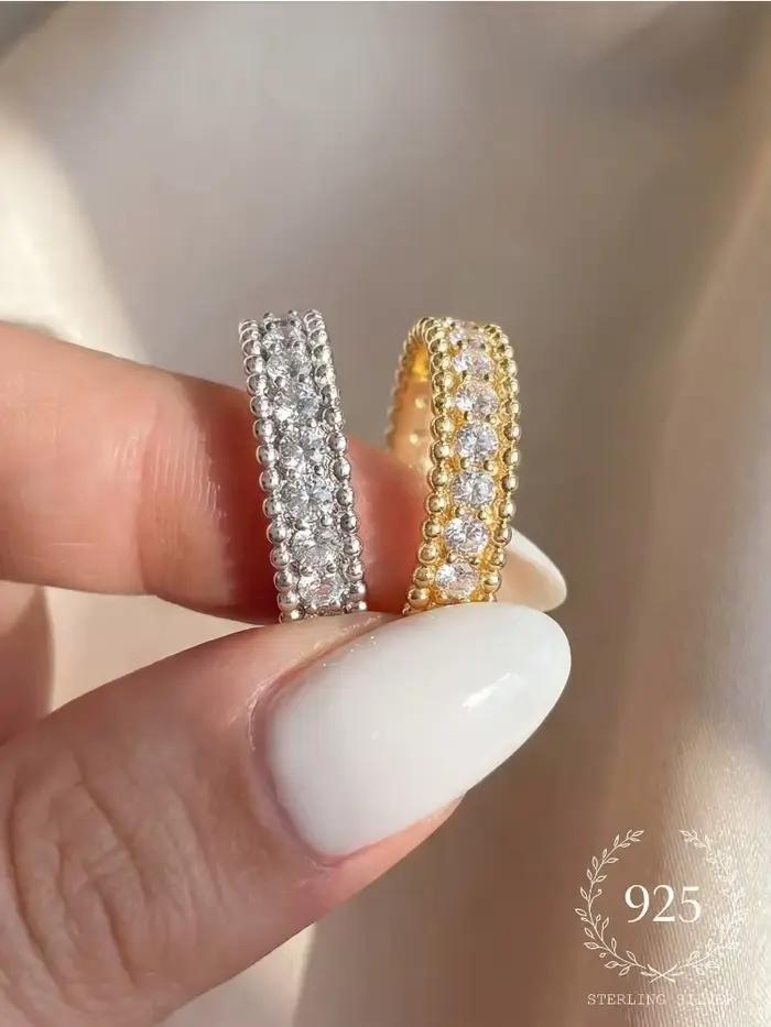Bague en argent Sterling 925 pour femmes, classique, magnifique, Simple, ronde, en Zircon, pour fiançailles, mariage, luxe, haute qualité, bijoux fins