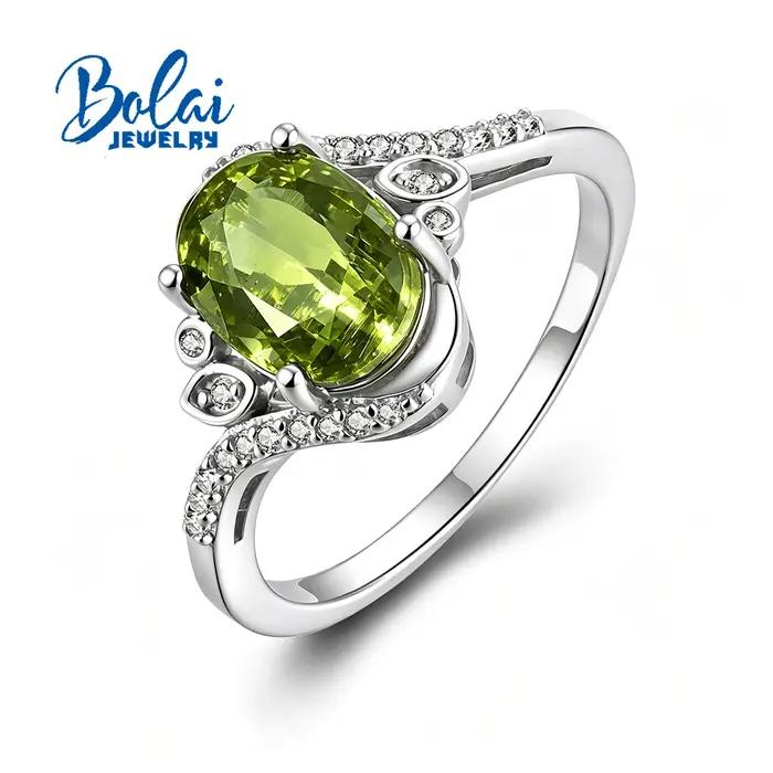 Bague en argent sterling 925 sertie de péridot naturel pour femmes, occasion spéciale, cadeau romantique, style classique