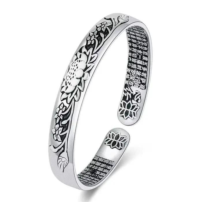 Bracelet jonc rond tendance en argent sterling 925