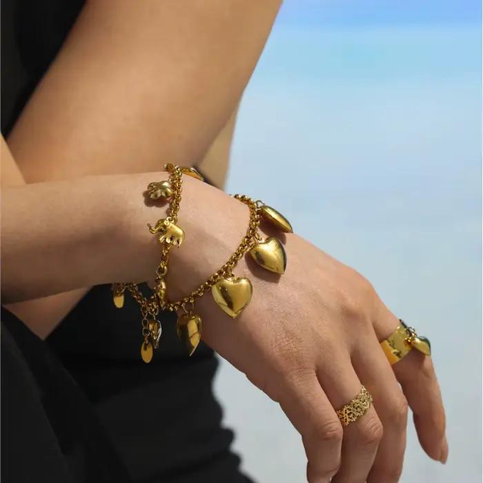 Bracelet Chaîne En Acier Inoxydable Plaqué Or 18 Carats Pour Femmes Design Mignon Avec Motif Animal De Compagnie Occasions Spéciales