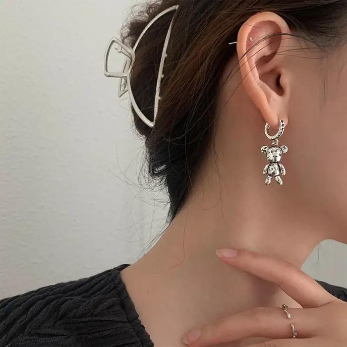 Boucles d'oreilles ours en argent Sterling 925