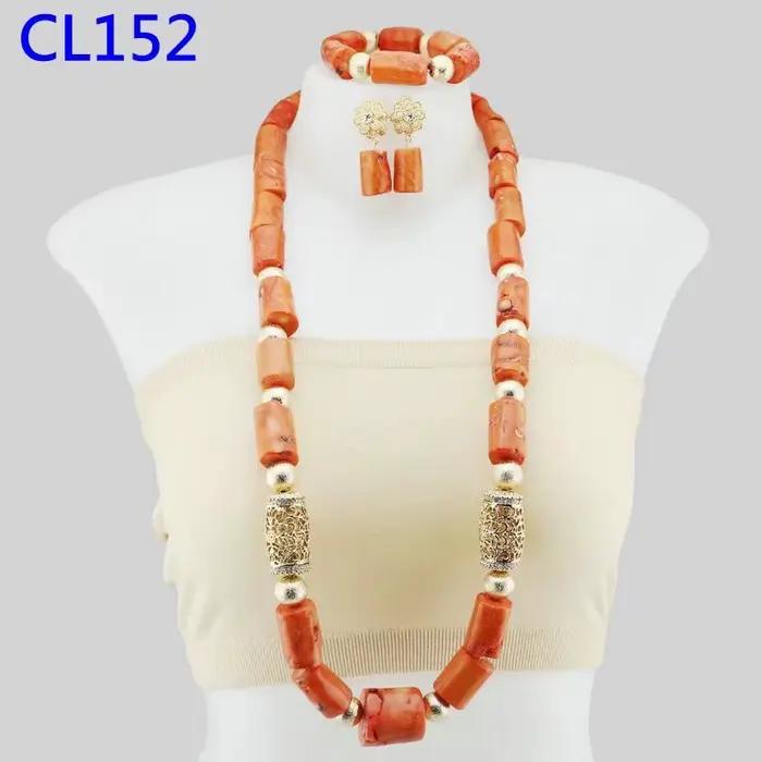 Ensemble de perles de corail africaines de luxe, ensemble de bijoux de mariage traditionnel, ensembl