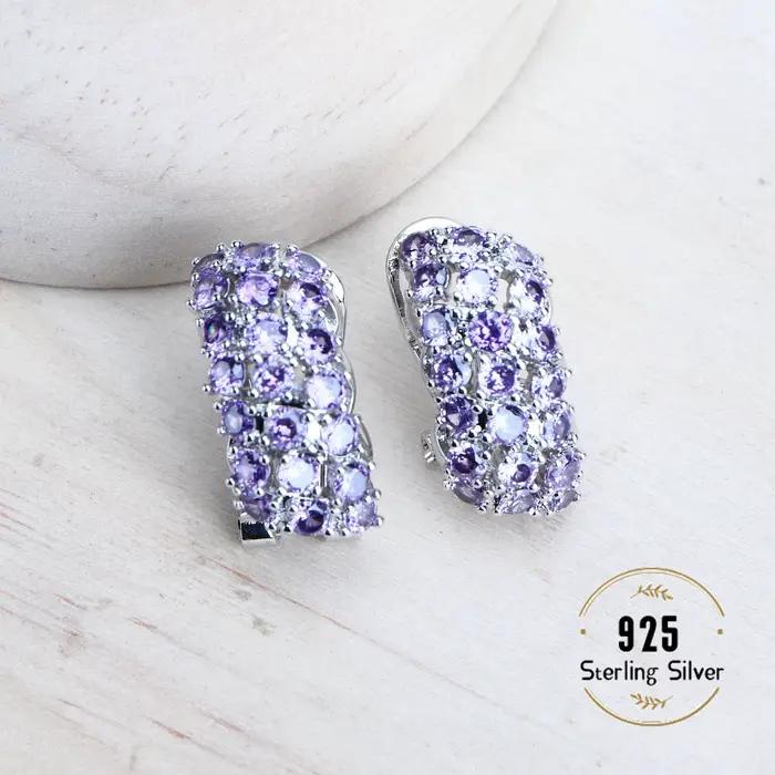 Ensemble de bijoux de mariée en argent 925 zircon motif plante collier bracelet bague boucles d'oreilles