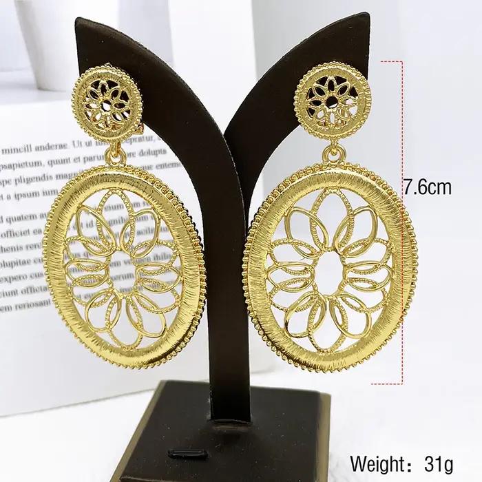 Boucles d'oreilles pendantes plaquées or 18 carats pour femmes