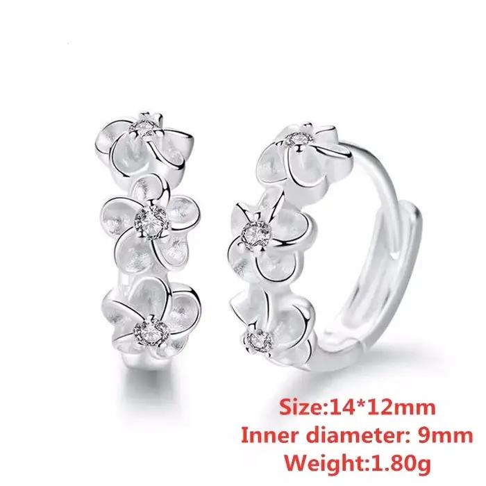 Boucles d'oreilles rondes en argent Sterling 925 pour femmes