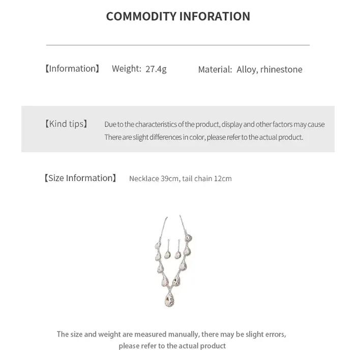 Ensemble de bijoux bohèmes en strass rouge pour femmes collier goutte d'eau et boucles d'oreilles pour occasions spéciales anniversaire mariage