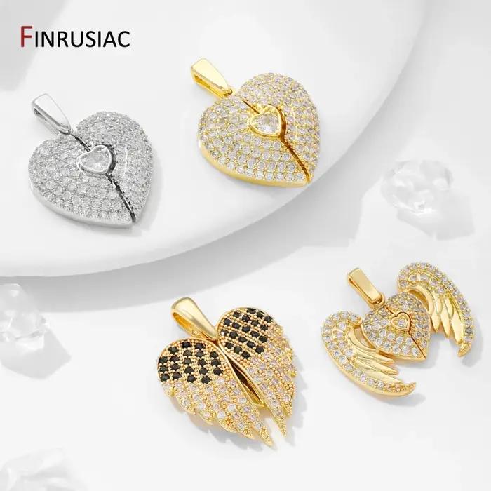 Breloque pendentif coeur en laiton plaqué or 18 carats pour la fabrication de bijoux à bricoler soi-même