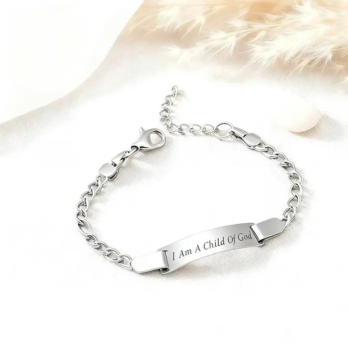 Bracelet en acier inoxydable plaqué or 18 carats pour enfants