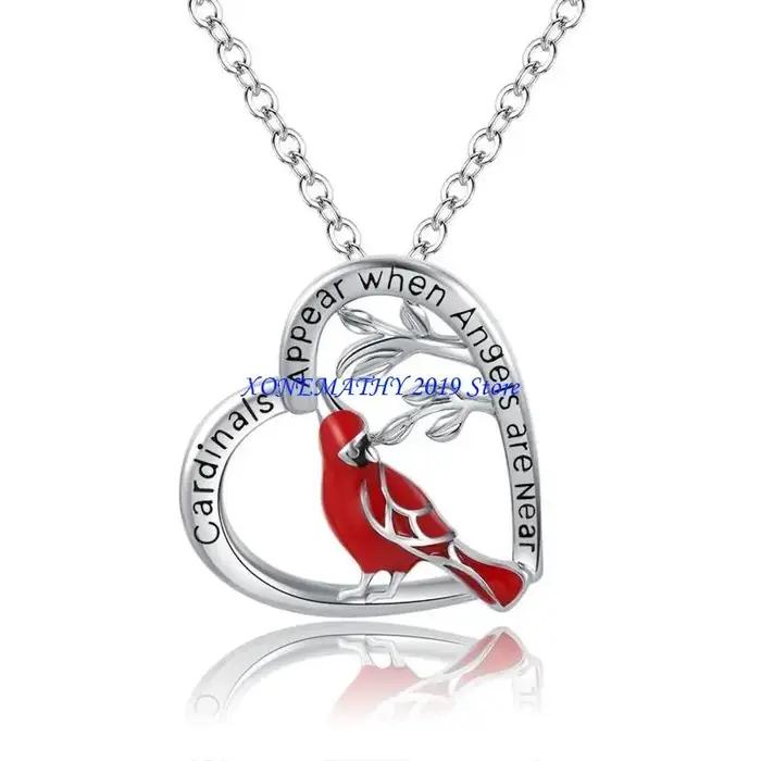 Collier en pierre semi-précieuse en forme d'oiseau rouge pour femmes, cadeau pour les occasions spéciales et quotidienne