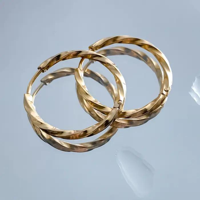 EManco – boucles d'oreilles rondes en acier inoxydable pour femmes et filles
