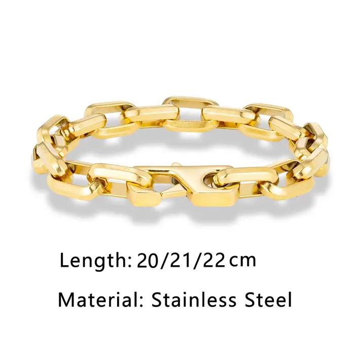 Breloque Simple Cuba O-chaîne Bracelet hommes femmes mode Dubai lien Punk Hip Hop acier inoxydable C