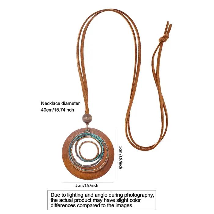 Ensemble de bijoux bohèmes avec collier en bois et boucles d'oreilles pour femmes occasions spéciales vintage style romantique