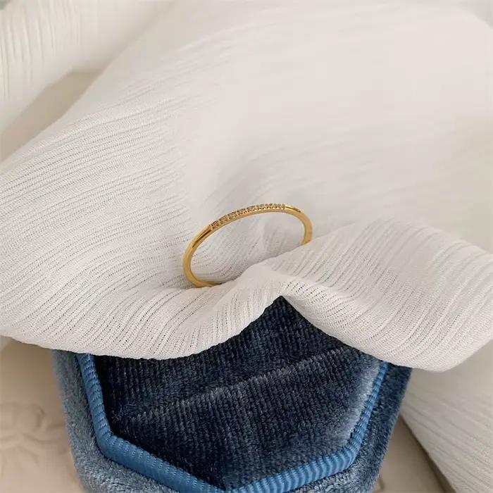 Bague CZ fine de 1mm
