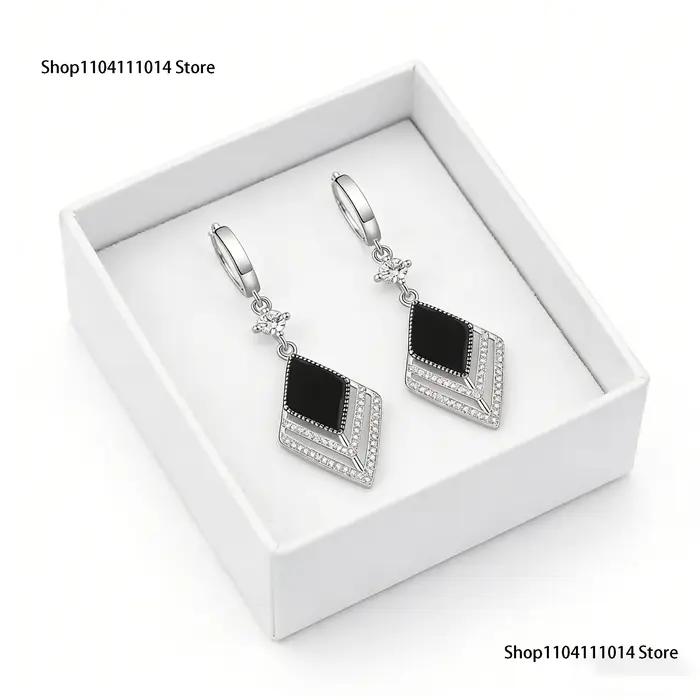 Boucles d'oreilles longues en argent Sterling 925, rétro, Zircon, diamant, longues, bijoux à la mode