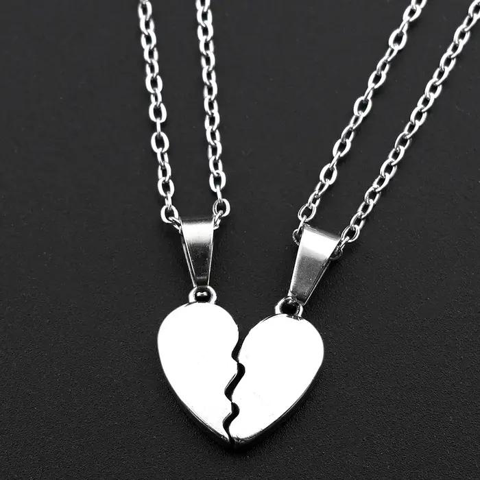 Ensemble de colliers assortis en acier inoxydable forme de cœur brisé pour meilleures amies bijoux d'amitié pour filles cadeaux pour meilleures amies occasions spéciales