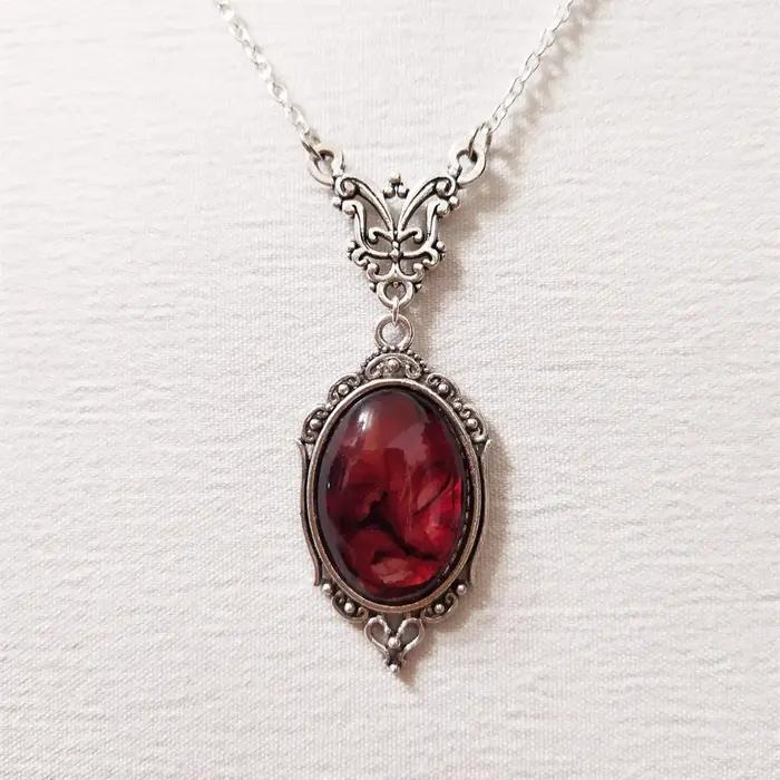 Collier de Vampire gothique Vintage Stardust cristal camée pendentif