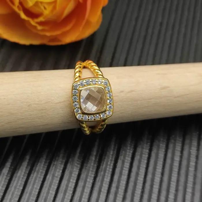 Bague Quotidienne VKVVA Fashion Dy Jewelry en Cristal Coloré et Pierres Précieuses Géométriques pour Femme, Cadeau d'Anniversaire Unique